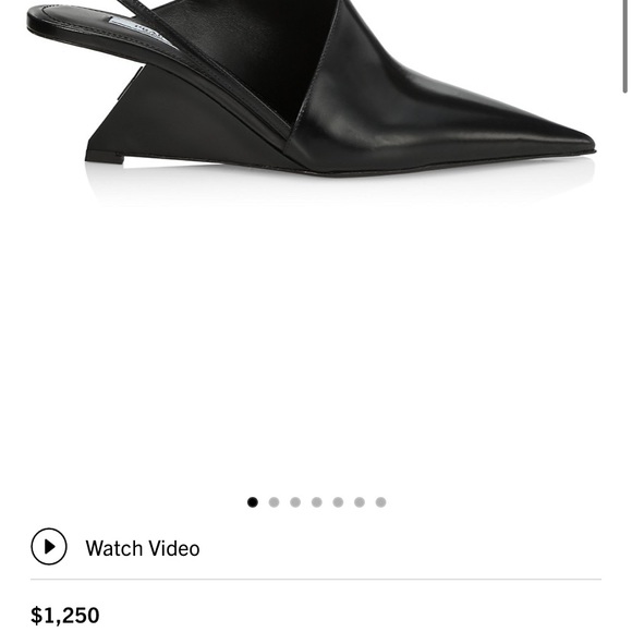 Prada brushed leather pointed toe triangle wedges 2022 new acid green - Picture 11 of 11